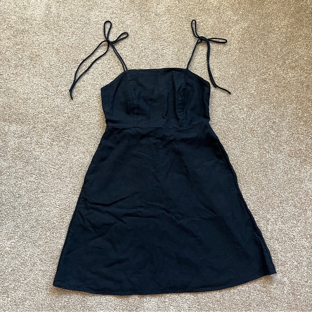Linen Blend Mini Dress